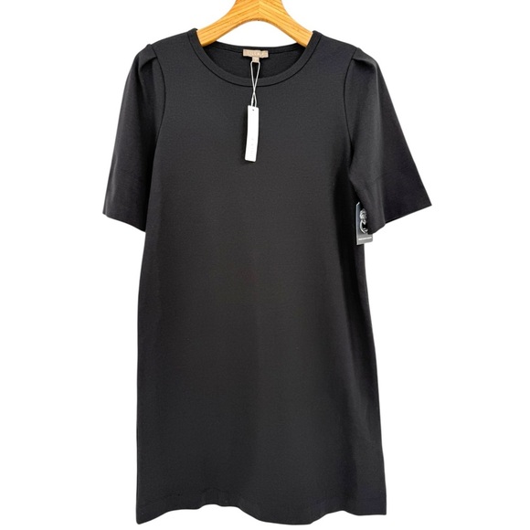 Lilla P Elbow Sleeve T-Shirt Black Dress Size M - Picture 1 of 8